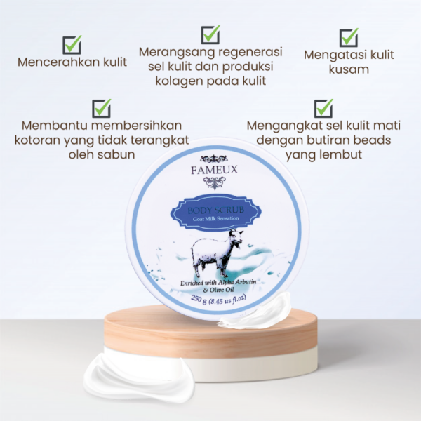 Fameux Whitening Body Scrub Goat Milk - Image 3