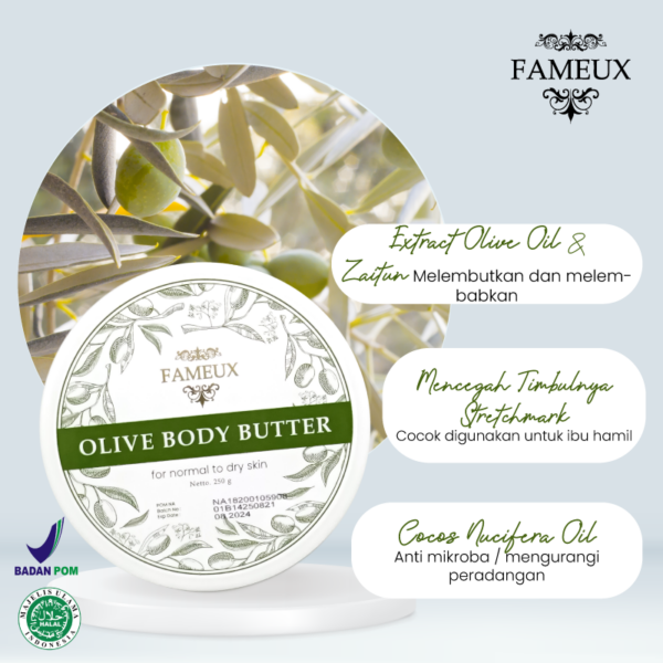 Fameux Moisturizing Body Butter-Olive 250gr - Image 3