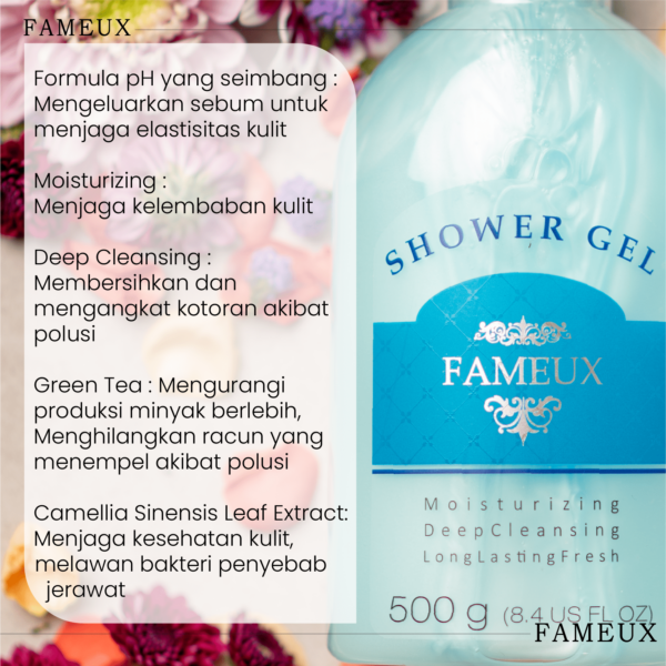 Fameux Shower Gel Blue 500 ml - Image 3