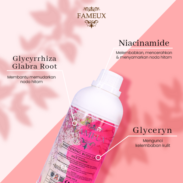 Fameux Whitening Body Cream 1000 ml - Image 4