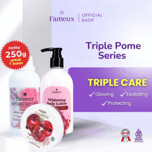 Fameux Paket Whitening Pomegranate (Body Cream + Lotion + Scrub Pome)