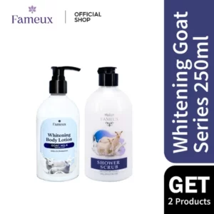 Fameux Paket Body Care Whitening Goat Series (Shower Scrub 250 + Whitening Lotion)