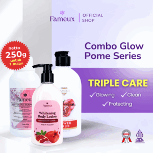 Fameux Paket Body Care Whitening Pomegranate Series (BBC250+ Shower Scrub 250 + Whitening Lotion)
