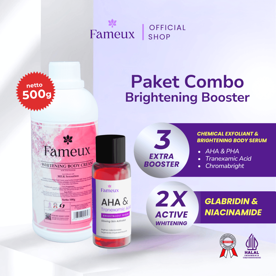 Fameux Paket Whitening Body Cream 500 ml + Brightening Body Serum