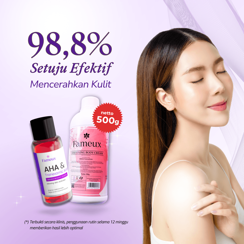 Fameux Paket Whitening Body Cream 500 ml + Brightening Body Serum - Image 3