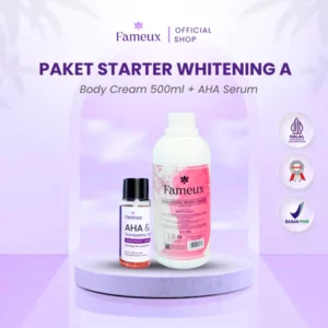 Fameux Paket Whitening Body Cream 500 ml + Brightening Body Serum