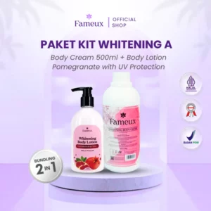 Paket Whitening Body Cream 500ml + Whitening Lotion Pomegranate 250ml