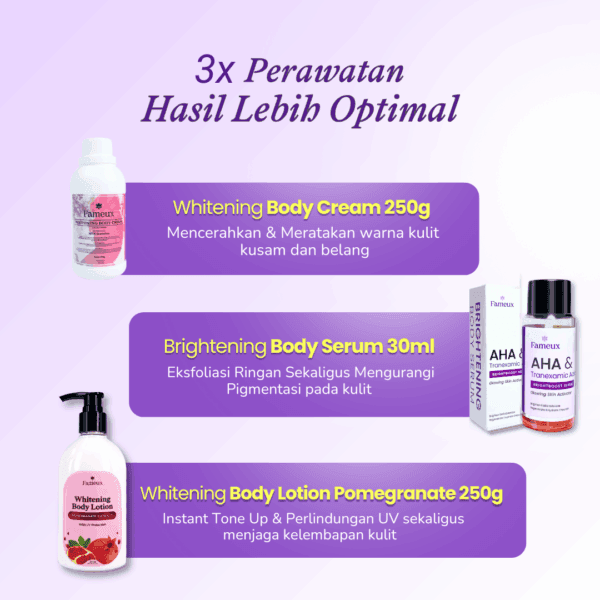 Fameux Intense Whitening Package Lite | Paket Pemutih Badan | Mencerahkan Meratakan Warna Kulit - Image 2