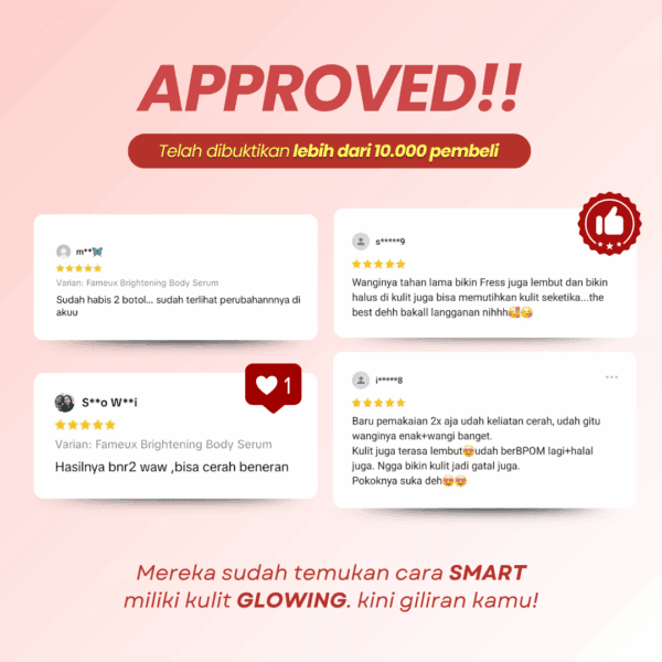 Fameux Intense Whitening Package Lite | Paket Pemutih Badan | Mencerahkan Meratakan Warna Kulit - Image 5